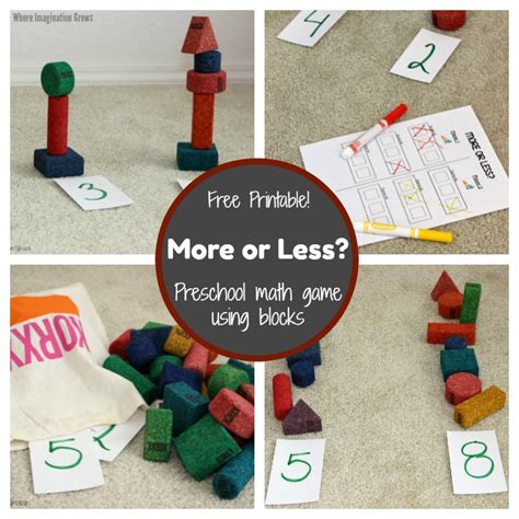 More or Less? Preschool Math with Blocks - Where Imagination Grows