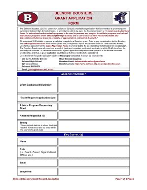 Fillable Online Booster Grant Application Form Xlsx Fax Email