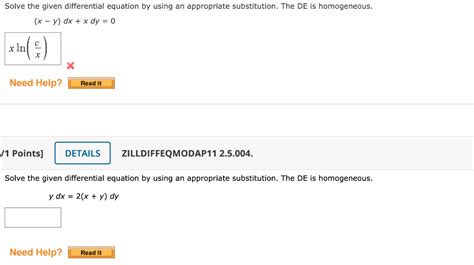 Solved Solve The Given Differential Equation By Using An Chegg