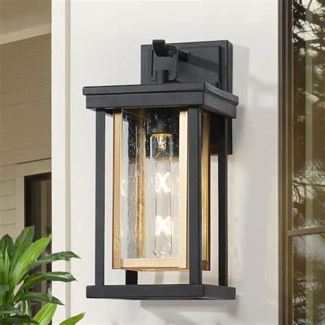 Lnc In Black And Dark Gold Light Outdoor Hardwire Wall Lantern