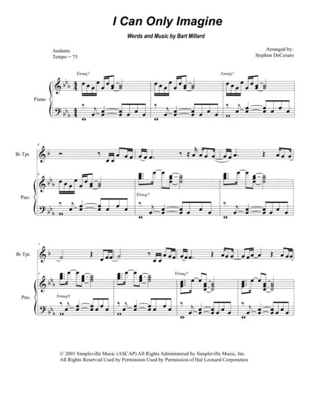 I Can Only Imagine Arr Stephen DeCesare By Mercy Me Sheet Music For