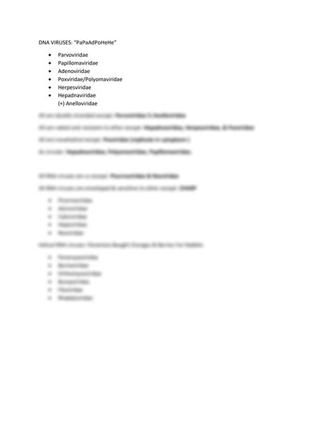 Solution Dna Viruses Microbiology Reviewer With Mnemonics Studypool