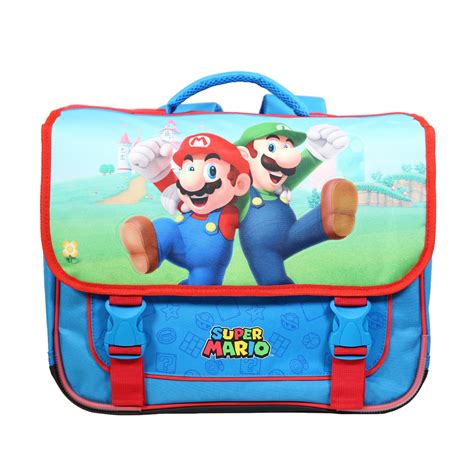 Cartable Super Mario 38 Cm 2 Compartiments Bleu Bagtrotter Pas