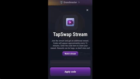 Live Stream Code Today Tapswap Tapswap Code Today Youtube