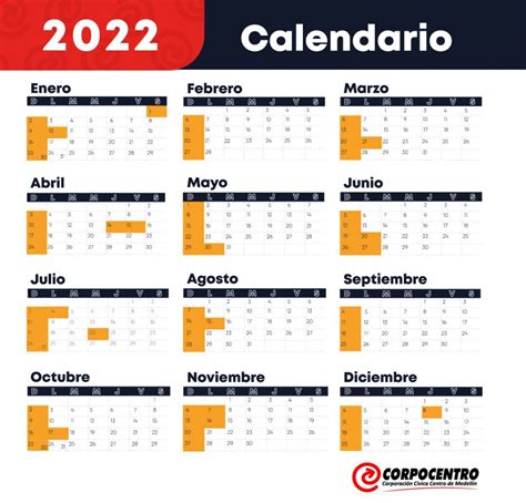 Calendario 2022 Colombia Con Dias Festivos Para Imprimir Images