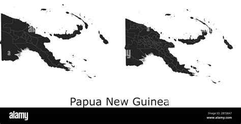 Papua New Guinea Vector Maps With Administrative Regions