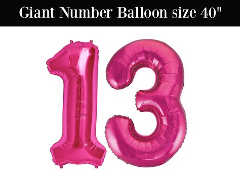 JUMBO Number 13 Balloon Pink 13th Birthday Balloons - Etsy