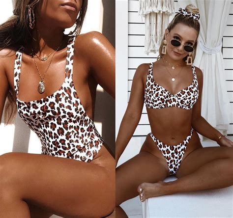 Yicn Sexy Leopard Bikinis Micro Bikini Set Push Up Thong Biquini