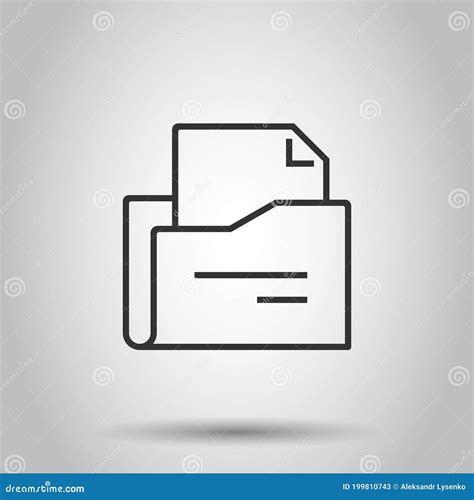 File Folder Icon In Flat Style Documents Archive Vector Illustration