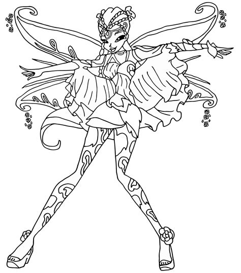 Winx Club Flora Sirenix Coloring Pages