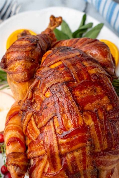 Easy and Delicious Bacon Wrapped Turkey - Little Sunny Kitchen