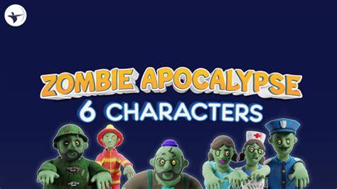 ArtStation - 6 Cartoon Zombie APOCALYPSE Characters with Rig and Blendshapes Pack | Game Assets