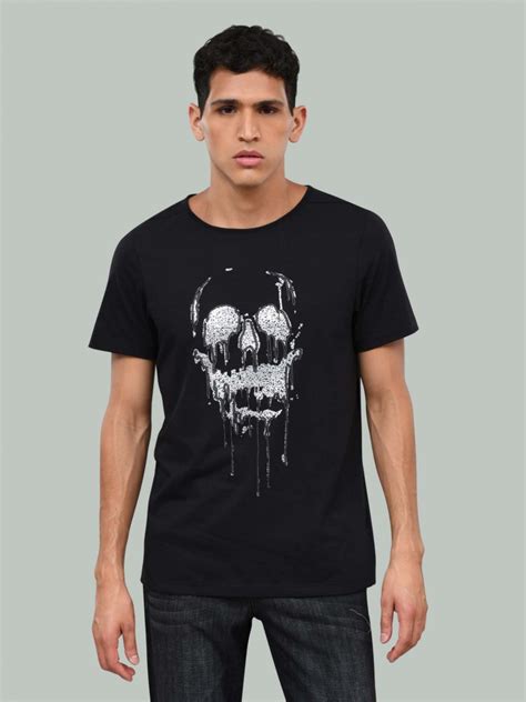 Playera Negra Calaveras Y Cuervos Cuidado Con El Perro