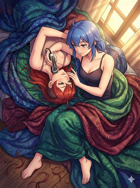 Eris and Roxy morning shave by onepiecefandenami on DeviantArt