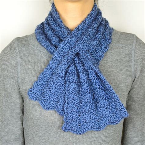 Subtle Chevron Keyhole Scarf Pdf Crochet Pattern Instant Etsy