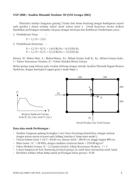 DOC Sap2000 Analisis Dinamik 3d Sni Gempa 2002 DOKUMEN TIPS