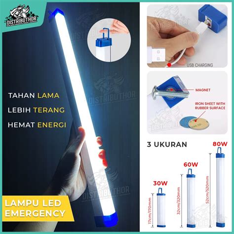 Jual Lampu Neon Led Panjang T7 Usb Bolam Let Portable Emergency Lamp