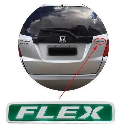 Emblema Flex Honda Fit 2009 2010 2011 2012 2013 2014 Mala