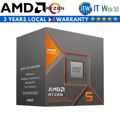 Amd Ryzen 5 8600g 6 Cores 12 Thread Desktop Processor With Wraith