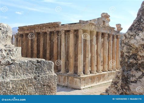 Temple Of Bacchus Baalbek Lebanon From Temple Of Jupiter Stock Image