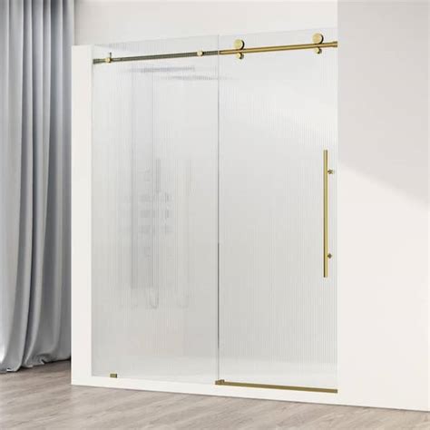 Vigo Elan E Class 56 To 60 In W X 76 In H Sliding Frameless Shower Door In Matte Brushed Gold