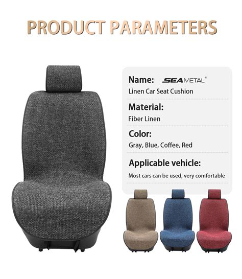 SEAMETAL Car Seat Cover Integrated Linen Seat Cushion Four Seasons