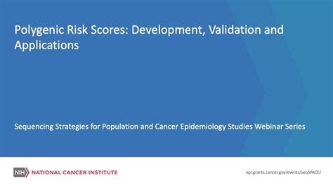 Polygenic Risk Scores Development Validation And Applications Youtube