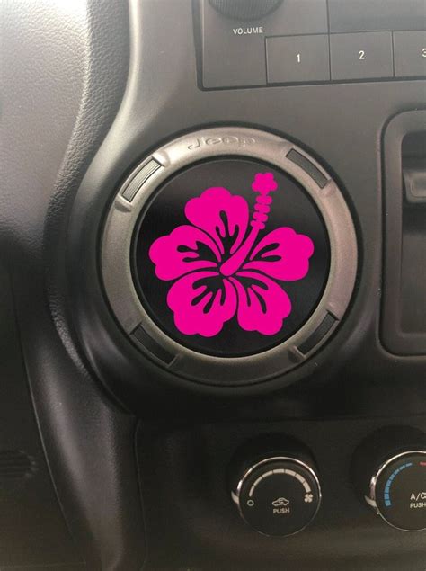 Hawaiian Hibiscus Flower A C Vent Vinyl Decal Sticker Fits Jeep