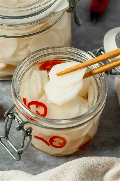 Quick 3 Ingredient Pickled Daikon Radish The Yummy Bowl