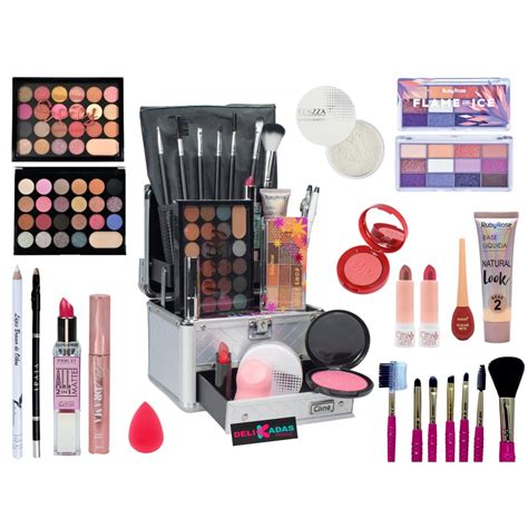 Maleta De Maquiagem Completa 32 Sombras Ruby Rose Mais Blush Shopee