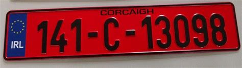 Black Irish Font on red plate (Single) - Irish Number Plates - Ireland ...