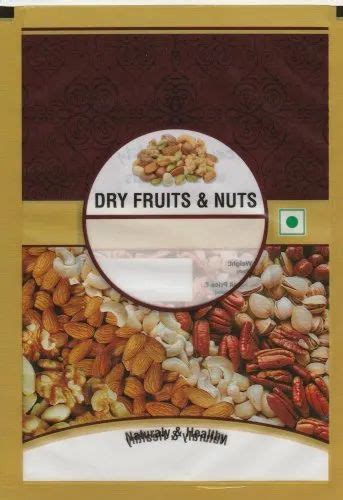 Printed Glossy Dry Fruits Packaging Pouch Heat Sealed At Rs 2 Piece In