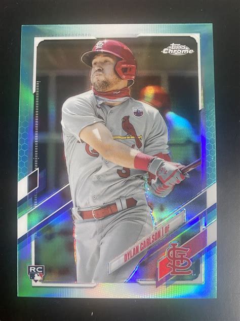 Topps Chrome Aqua Refractor Dylan Carlson Rc St Louis