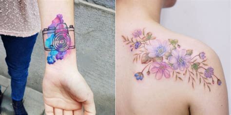 Violet Flower Tattoo Watercolor