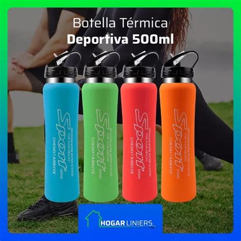 Botella Termica Deportiva Termo Acero Engomado 500 Ml Pack 2 En Venta