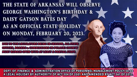 George Washingtons Birthday And Daisy Gatson Bates Day Arkansas House Of Representatives