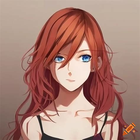 Anime Girl With Red Hair And Blue Eyes On Craiyon