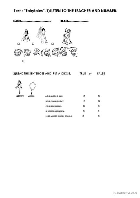 Fairytales Test Picture Description English Esl Worksheets Pdf Doc