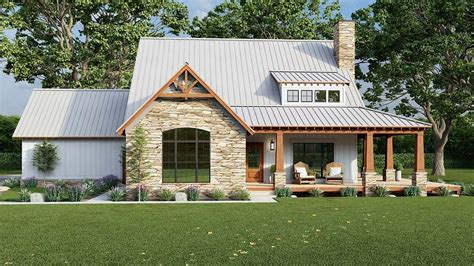 Rustic Style Mountain House Plan with Unique Wrap Around Porch