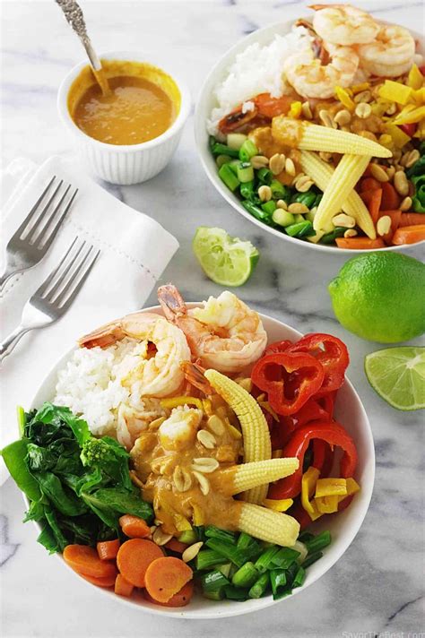 Thai Spicy Shrimp Rice Bowl Savor The Best