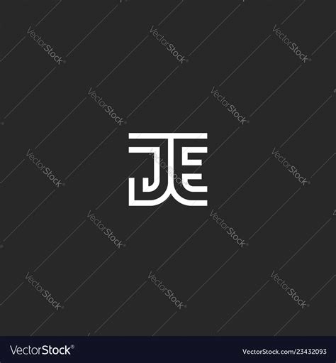 Monogram Initials Je Or Ej Logo Letters Royalty Free Vector