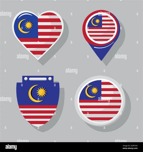 Malaysian Flags Symbol Set Stock Vector Image And Art Alamy