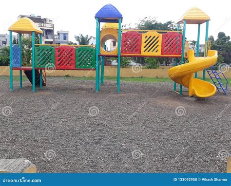 A Kids Playing Zone in the Garden Stock Photo - Image of toys, zone ...