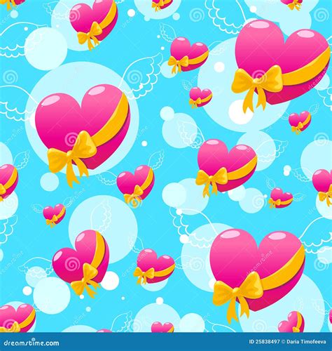 Flying Pink Hearts Stock Vector Illustration Of Cute