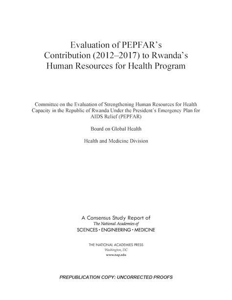 Evaluation Of Pepfars Contribution 2012 2017 To Rwandas Human