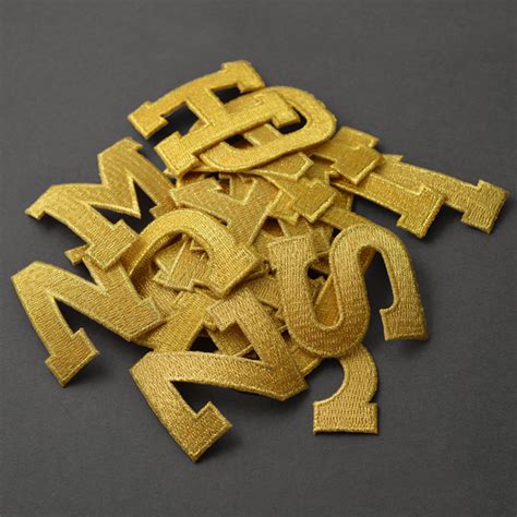 Gold Alphabet Letter Iron On Patch Applique 2 Joyce Trimming