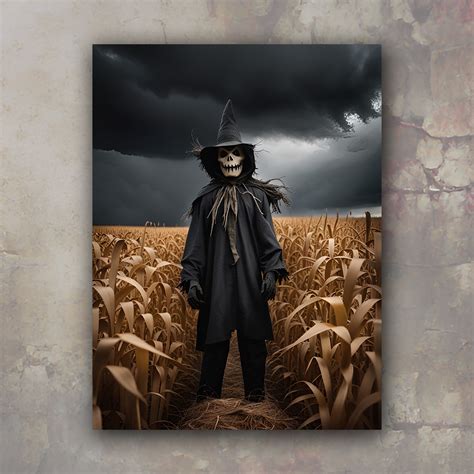 Creepy Scarecrow 2 Printable Wall Art Dark Academia Decor Etsy