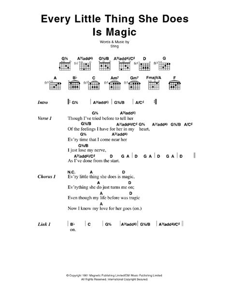 Every Little Thing She Does Is Magic by The Police - Guitar Chords ...