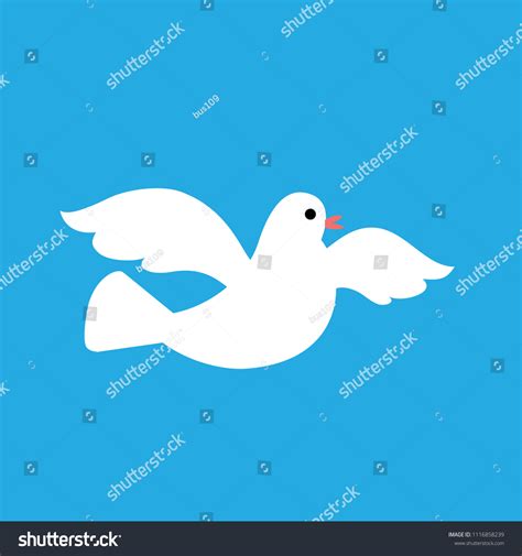 Flying White Dove Vector Illustration Stock Vector Royalty Free