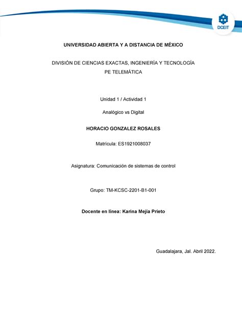 Kcsc1 U1 A1 Hogranalógico Vs Digital En Sistemas De Control